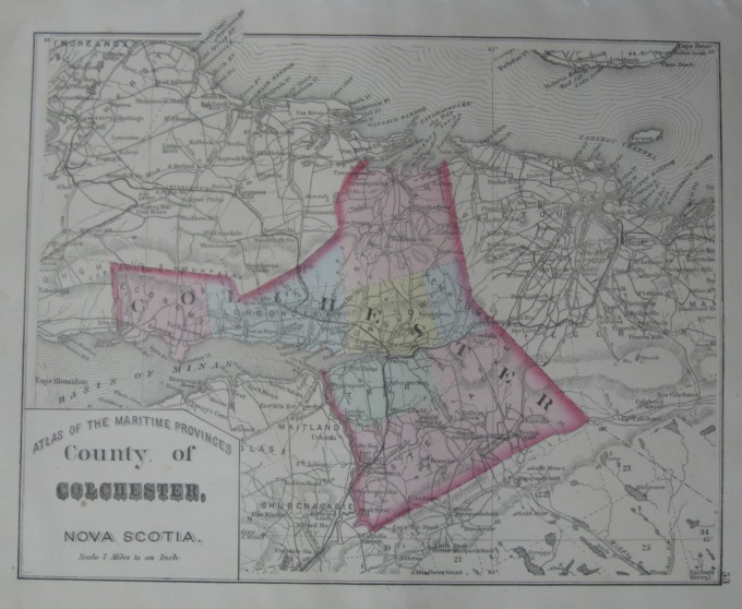 Colchester Nova Scotia Map Map: County Of Colchester, Nova Scotia. 16 X 13 [Plate 53] Single Sheet  With Some Topographic Detail